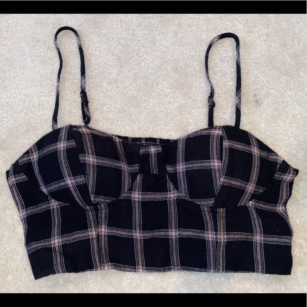 Plaid Bandeau Top